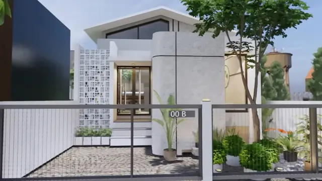 Desain Rumah 7x9 Tampak Depan Gaya Industrial